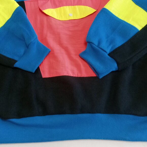 VTG 80'S Sun Sations sportswear color block neon colored polar fleece XL - Picture 5 of 7